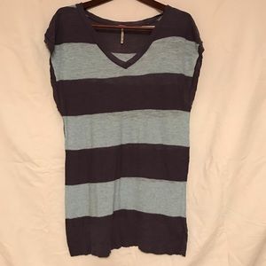 Free People Blue and Purple Striped sweater vest top